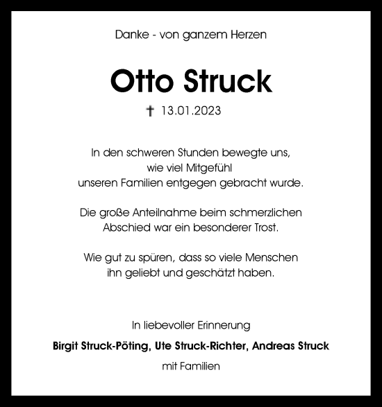 Anzeige  Otto Struck  Lippische Landes-Zeitung