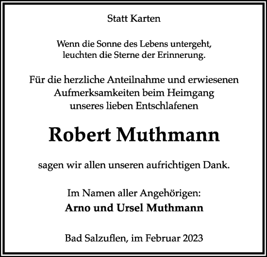 Anzeige  Robert Muthmann  Lippische Landes-Zeitung
