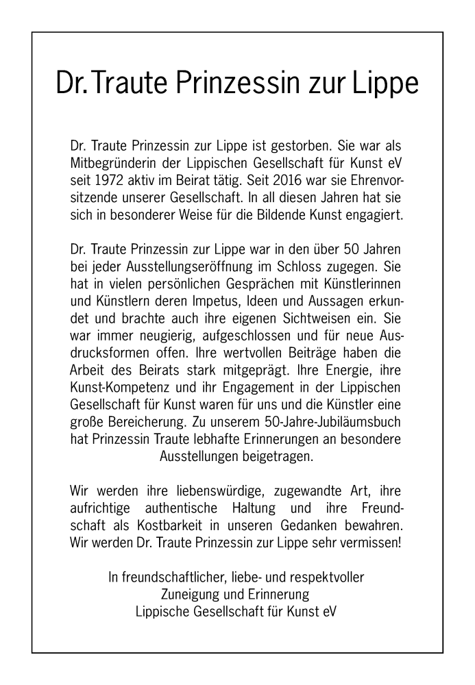  Traueranzeige für Traute Prinzessin zur Lippe vom 04.03.2023 aus Lippische Landes-Zeitung