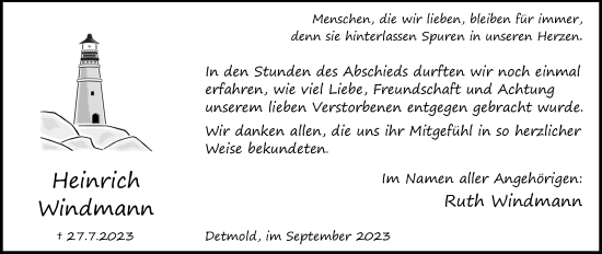 Anzeige  Heinrich Windmann  Lippische Landes-Zeitung