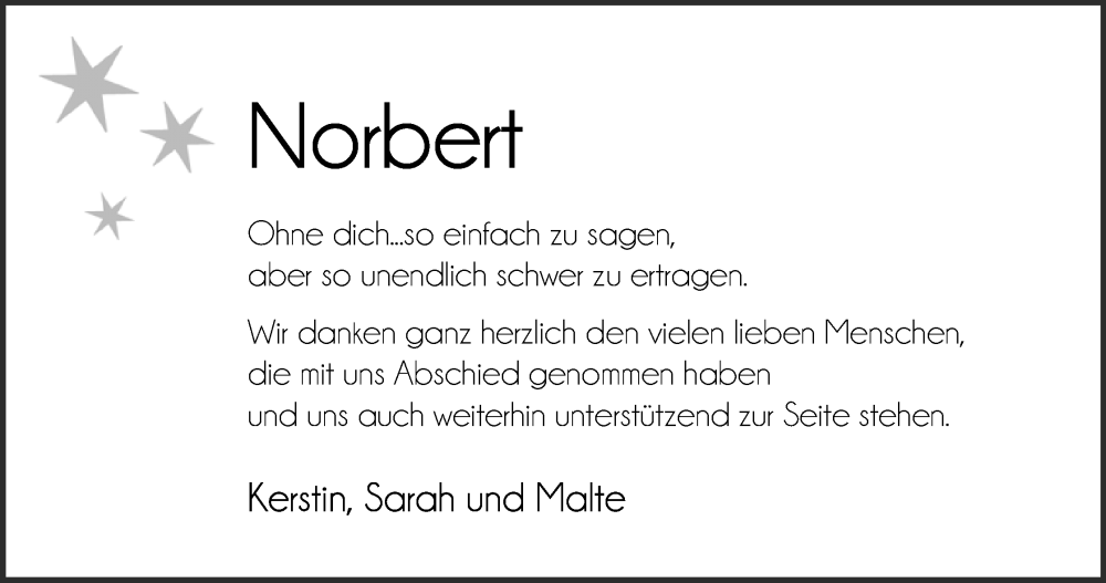  Traueranzeige für Norbert Hennemann vom 23.09.2023 aus Lippische Landes-Zeitung