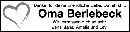 Anzeige  Oma   Lippische Landes-Zeitung