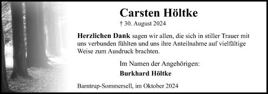 Anzeige  Carsten Höltke  Lippische Landes-Zeitung