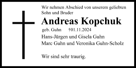 Anzeige  Andreas Kopchuk  Lippische Landes-Zeitung