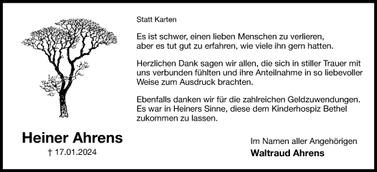 Anzeige  Heiner Ahrens  Lippische Landes-Zeitung