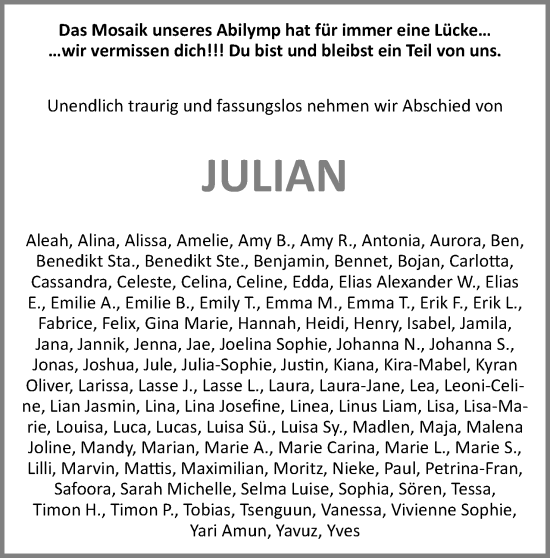 Anzeige  Julian Otte  Lippische Landes-Zeitung