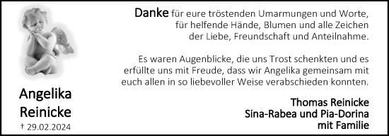 Anzeige  Angelika Reinicke  Lippische Landes-Zeitung