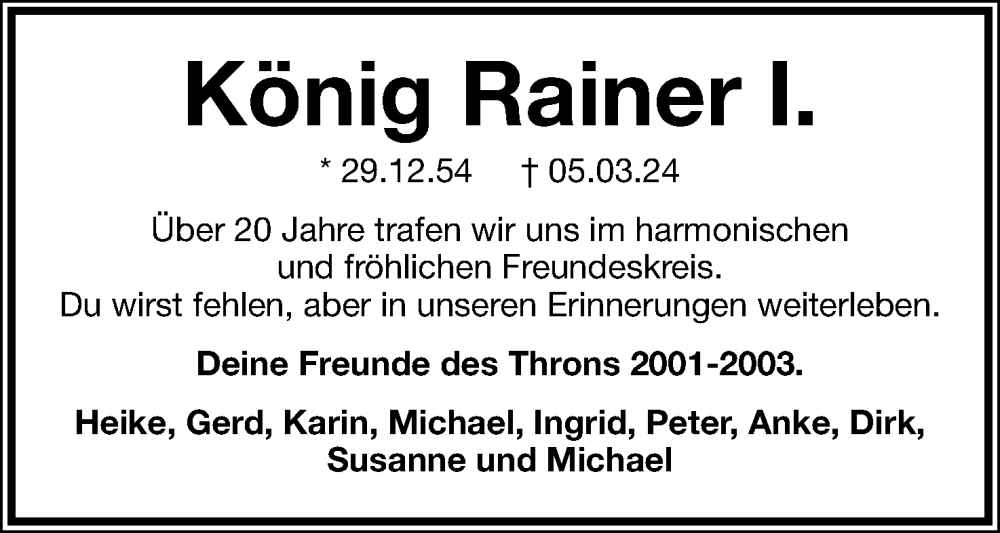  Traueranzeige für Rainer Ottemeier vom 09.03.2024 aus Lippische Landes-Zeitung