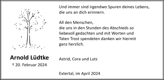 Anzeige  Arnold Lüdtke  Lippische Landes-Zeitung
