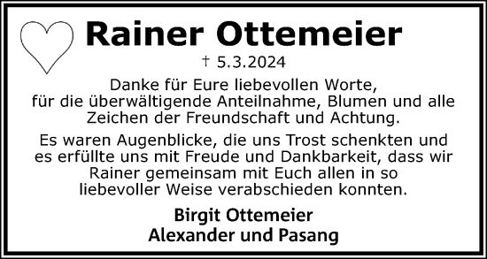 Anzeige  Rainer Ottemeier  Lippische Landes-Zeitung