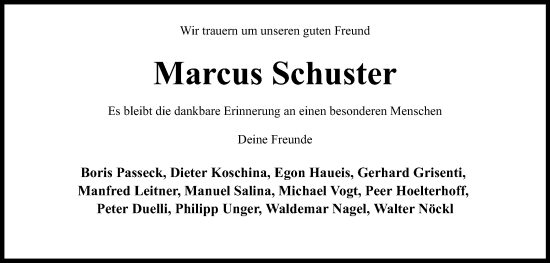 Anzeige  Marcus Schuster  Lippische Landes-Zeitung