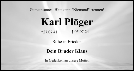 Anzeige  Karl Plöger  Lippische Landes-Zeitung