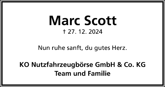 Anzeige  Marc Scott  Lippische Landes-Zeitung