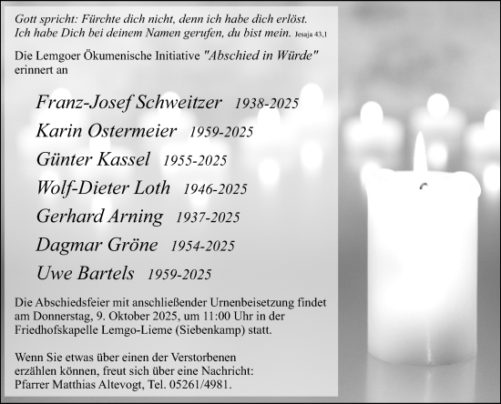 Anzeige  Lemgoer Ökumenische Initiative   Lippische Landes-Zeitung