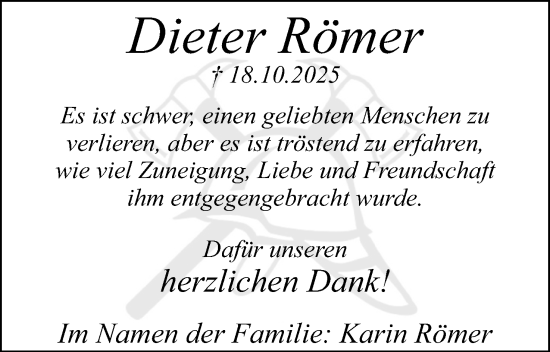 Anzeige  Dieter Römer  Lippische Landes-Zeitung