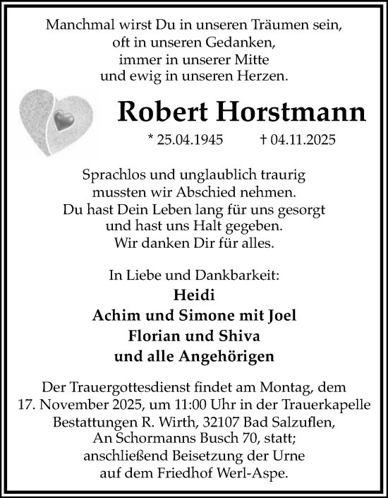 Anzeige  Robert Horstmann  Lippische Landes-Zeitung