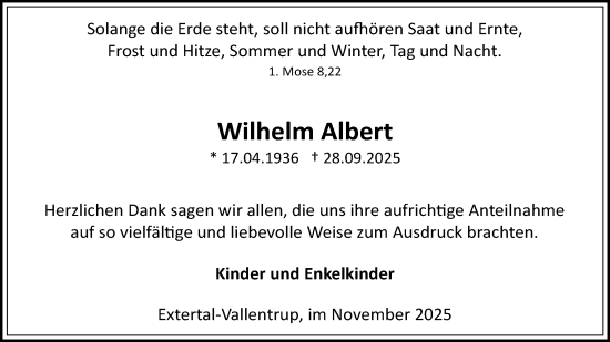 Anzeige  Wilhelm Albert  Lippische Landes-Zeitung