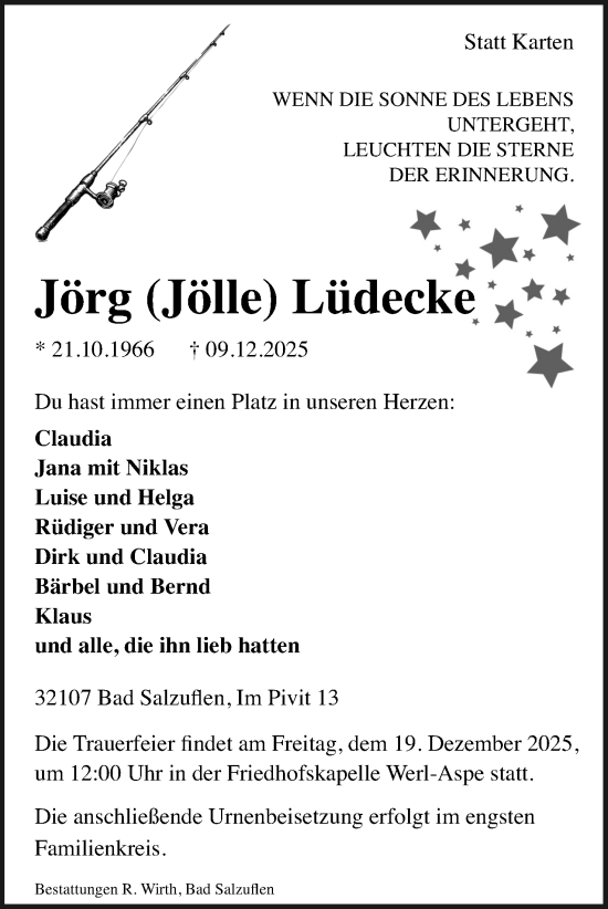 Anzeige  Jörg Lüdecke  Lippische Landes-Zeitung