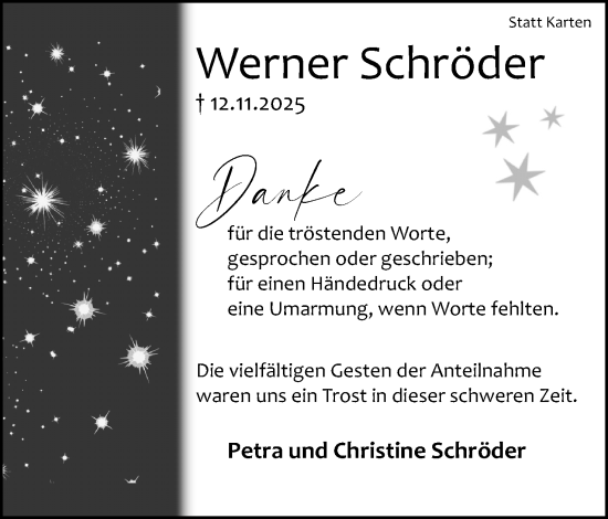 Anzeige  Werner Schröder  Lippische Landes-Zeitung