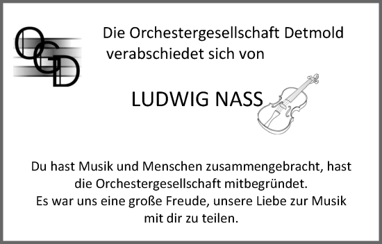 Anzeige  Ludwig Nass  Lippische Landes-Zeitung