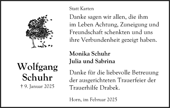 Anzeige  Wolfgang Schuhr  Lippische Landes-Zeitung