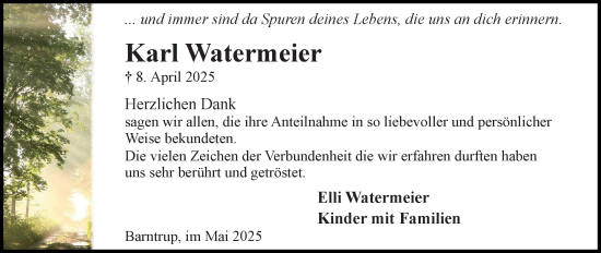 Anzeige  Karl Watermeier  Lippische Landes-Zeitung