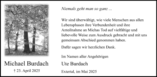 Anzeige  Michael Burdach  Lippische Landes-Zeitung