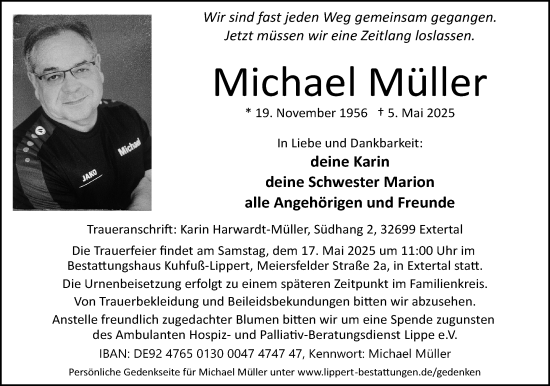 Anzeige  Michael Müller  Lippische Landes-Zeitung