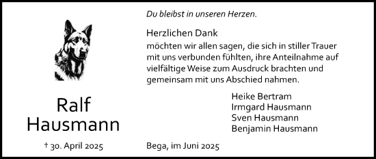 Anzeige  Ralf Hausmann  Lippische Landes-Zeitung