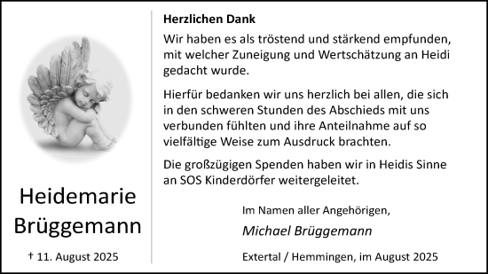 Anzeige  Heidemarie Brüggemann  Lippische Landes-Zeitung