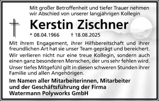 Anzeige  Kerstin Zischner  Lippische Landes-Zeitung