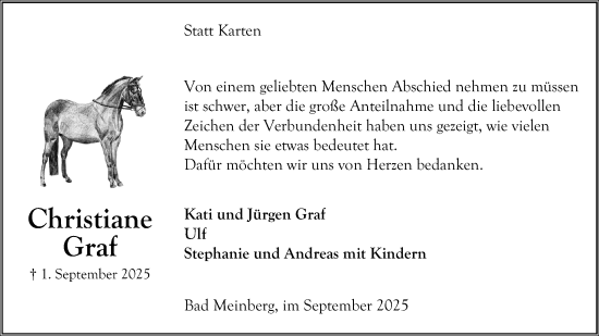 Anzeige  Christiane Graf  Lippische Landes-Zeitung