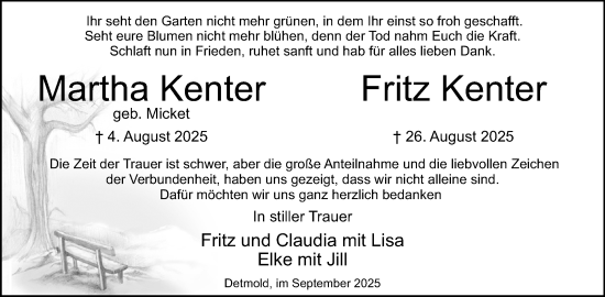 Anzeige  Fritz Kenter  Lippische Landes-Zeitung
