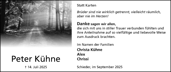 Anzeige  Peter Kühne  Lippische Landes-Zeitung