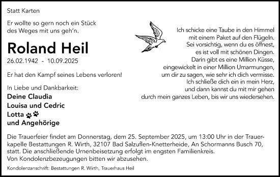 Anzeige  Roland Heil  Lippische Landes-Zeitung