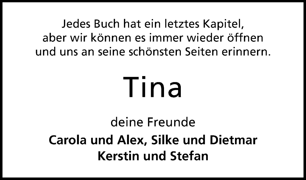 Traueranzeige für Bettina Klenke vom 13.09.2025 aus Lippische Landes-Zeitung