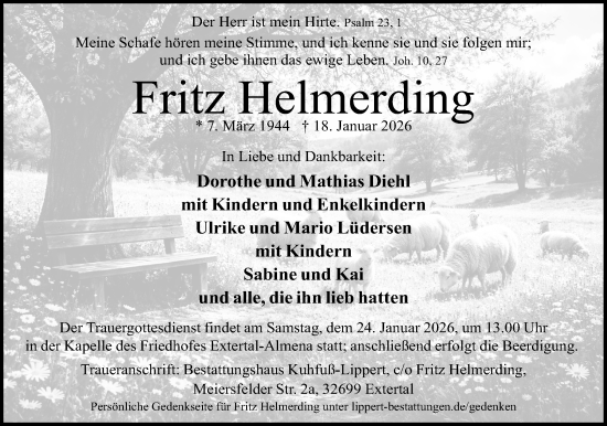 Anzeige  Fritz Helmerding  Lippische Landes-Zeitung