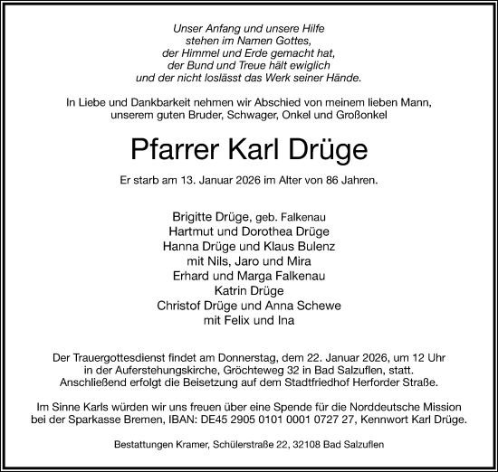 Anzeige  Karl Drüge  Lippische Landes-Zeitung