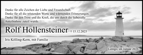 Anzeige  Rolf Hollensteiner  Lippische Landes-Zeitung