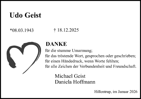 Anzeige  Udo Geist  Lippische Landes-Zeitung