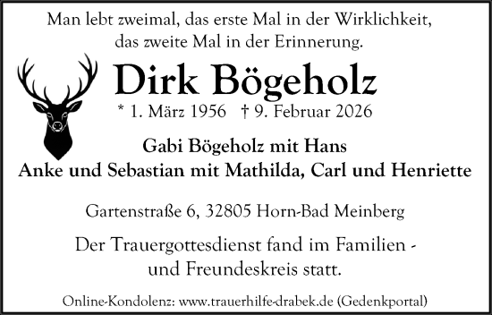 Anzeige  Dirk Bögeholz  Lippische Landes-Zeitung
