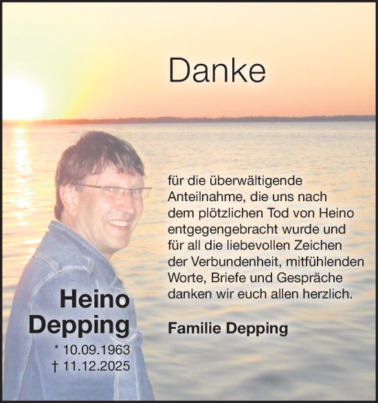 Anzeige  Heino Depping  Lippische Landes-Zeitung