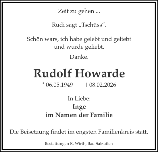 Anzeige  Rudolf Howarde  Lippische Landes-Zeitung